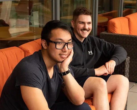 Two students chatting 